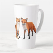 Drie rode vossen Fine Art Latte Mok (Rechterhoek)