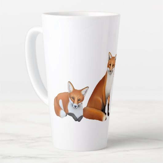 Drie rode vossen Fine Art Latte Mok (Linkerhoek)