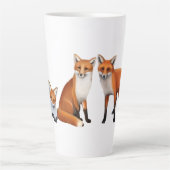 Drie rode vossen Fine Art Latte Mok (Voorkant)