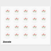 Drie rode Waterverf Abstracte bloemenlabels Ronde Sticker (Vel)