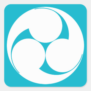 Drie rondjes met de klok mee (Sugaki) Vierkante Sticker