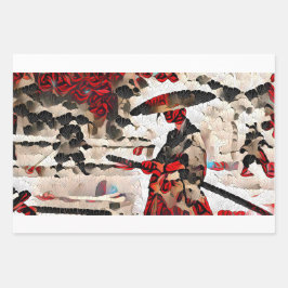 Drie Ronin van NFT Artisans Inpakpapier Vel