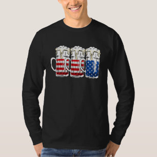 Drie rood wit blauw bier glazen VS vlag 4e van T-shirt
