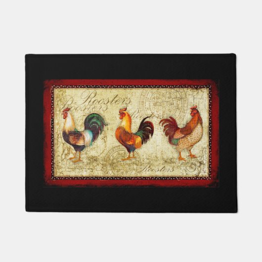 Drie Roosters Deurmat (Voorkant)