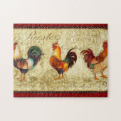 Drie Roosters Legpuzzel (Horizontaal)