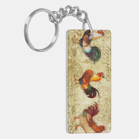 Drie Roosters Sleutelhanger (Voorkant Links)