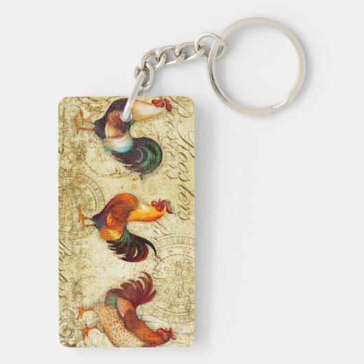 Drie Roosters Sleutelhanger (achterkant)