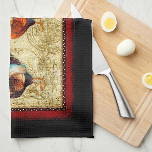 Drie Roosters Theedoek (Quarter Fold)