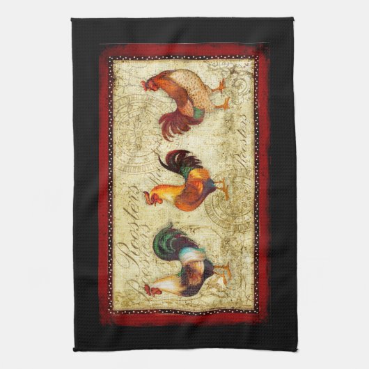 Drie Roosters Theedoek (Verticaal)