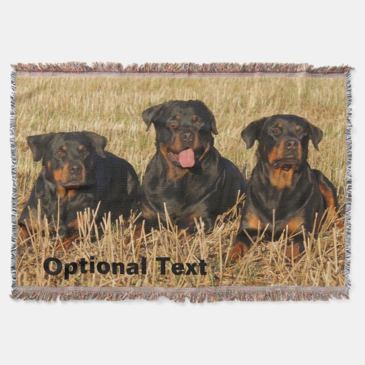 Drie rottweiler-honden - Doos met rotaties Deken (Voorkant)