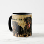 Drie rottweiler-honden - Doos met rotaties Mok (Voorkant links)