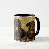 Drie rottweiler-honden - Doos met rotaties Mok (Voorkant rechts)
