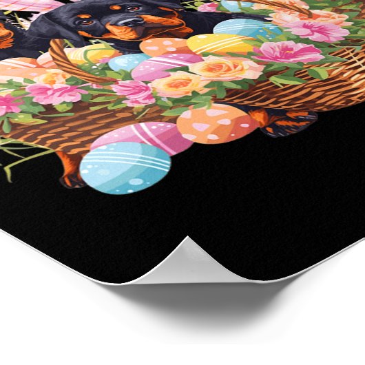 Drie Rottweiler Pasen Rottweiler Paasei Poster (Hoek)