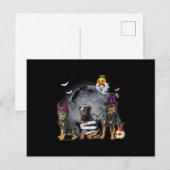 Drie rottweilers Satan Witch Mummy Halloween Cost Feestdagenkaart (Voorkant / Achterkant)