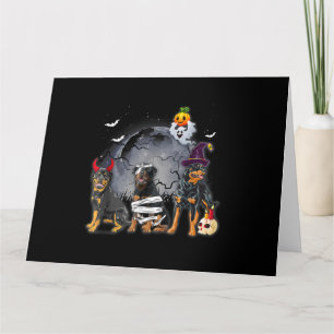 Drie rottweilers Satan Witch Mummy Halloween Cost Kaart