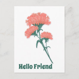 Drie roze anjers, Hallo vriend Briefkaart