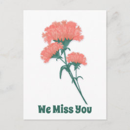 Drie roze anjers, we missen je. briefkaart