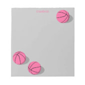 drie roze basketballen girale sport op maat notitieblok (Voorkant)