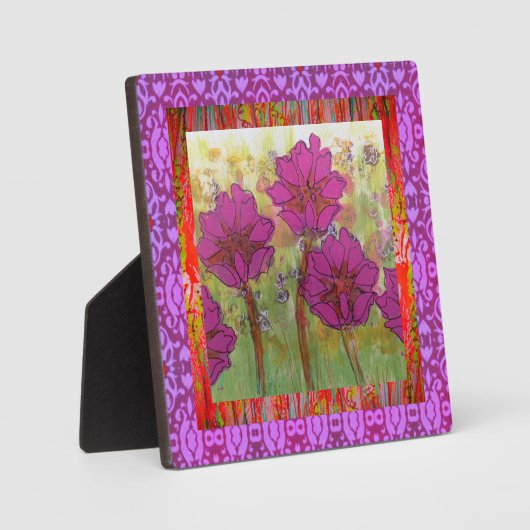 Drie roze bloemen 2 fotoplaat (Voorkant)