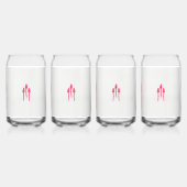 Drie roze bloemen met een zwarte achtergrond blikvorm glas (Achterkant)