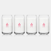 Drie roze bloemen met een zwarte achtergrond blikvorm glas (Voorkant)