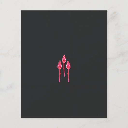 Drie roze bloemen met een zwarte achtergrond flyer (Voorkant)