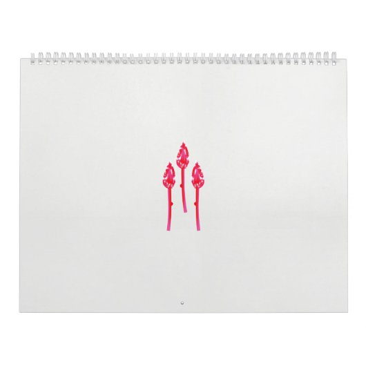 Drie roze bloemen met een zwarte achtergrond kalender (Hoes)