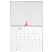Drie roze bloemen met een zwarte achtergrond kalender (Jan 2027)