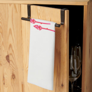 Drie roze bloemen met een zwarte achtergrond theedoek