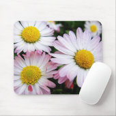 Drie roze daisies mousepad muismat (Met muis)