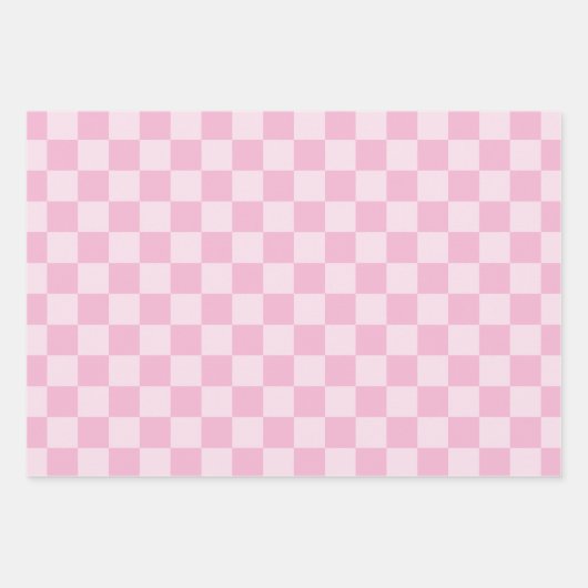 Drie roze dambord inpakpapier vel (Voorkant 2)