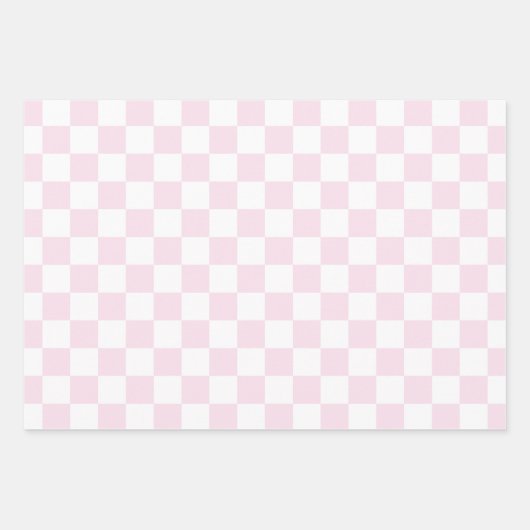 Drie roze dambord inpakpapier vel (Voorkant)