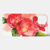 Drie roze en rode Waterverf Rozen Case-Mate iPhone Case (Achterkant (horizontaal))