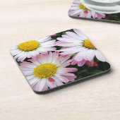 Drie roze en witte zeeschildpadden bier onderzetter (Linkerzijde)