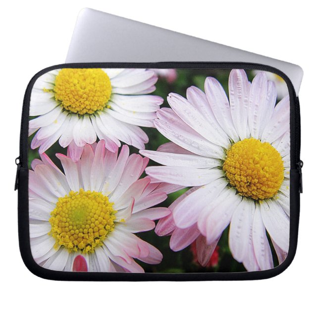 Drie roze en witte zeeschildpadden laptop sleeve (Voorkant)