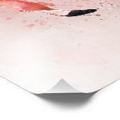 Drie Roze Flamingo's in Waterverf Kunstprint Foto Afdruk (Hoek)