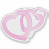 Drie roze hartjes overlappen met liefde sticker (Voorkant)