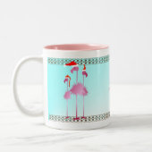 Drie roze kerstfeestjes tweekleurige koffiemok (Links)