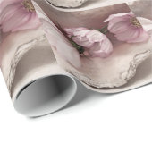 Drie roze kosmos cadeaupapier (Rol Hoek)