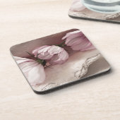 Drie roze kosmos drankjes onderzetter (Linkerzijde)