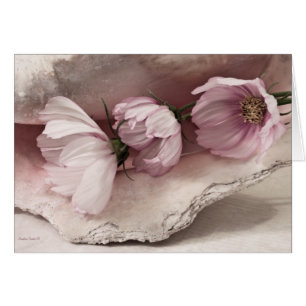 Drie roze kosmos-kaart