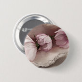 Drie roze kosmos ronde button 5,7 cm (Voorkant /achterkant)
