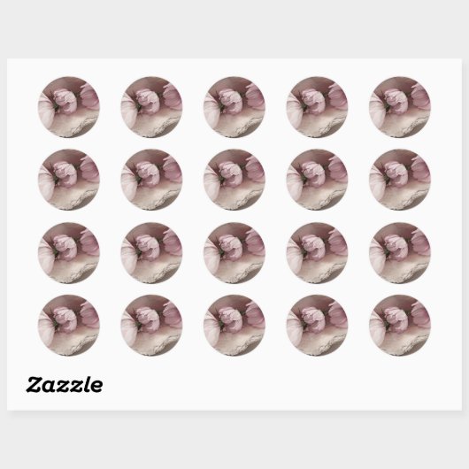 Drie roze kosmos ronde sticker (Vel)