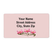 Drie roze papaver rand etiket (Voorkant)