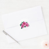 Drie Roze Petunias Ronde Sticker (Envelop)