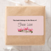 Drie Roze Poppies Border Bookplate Etiket (Insitu)
