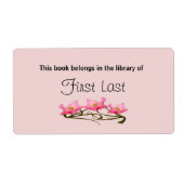 Drie Roze Poppies Border Bookplate Etiket (Voorkant)