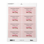 Drie Roze Poppies Border Bookplate Etiket (Full Sheet)