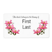 Drie roze Poppies Borders Bookplate Etiket (Voorkant)
