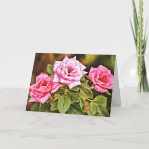 Drie roze roze roze gekleurde Kaart van de Kunstno
